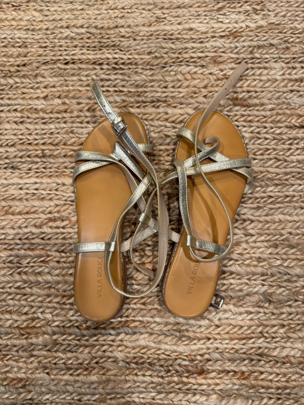 Villa Rouge Metallic Gold Strappy Suri Sandals